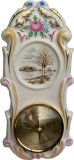 Porzellan Barometer weiß-Gold Rose handgemalt, Baumdekor