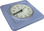 Keramik Küchenuhr viereckig Metallblau glänzend Funkuhr