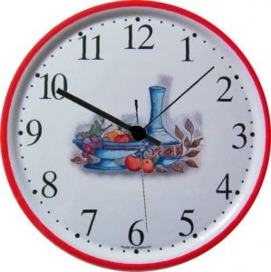 Keramik Wanduhr (Motiv Schale mit Früchten)