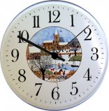 Keramik Wanduhr (Motiv Winter)