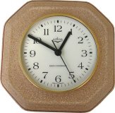Keramik Küchenuhr "Braun gespritzt" Braunrand, Funkuhr