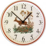 Keramik Wanduhr (Motiv Reh, springend)