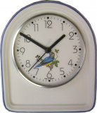 Keramik Küchenuhr "Blau-Vogel" Funkuhr