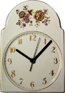 Keramik Schwarzwalduhr groß bordo-gold Rosen Goldrand Q,Uhr