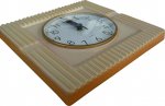 Keramik Küchenuhr beige-orange Zweischichtglasur Quarzuhr