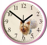 Keramik Wanduhr Artline Hund Uhr Yorkshire), violetRand, Quarzuh