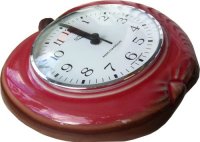 Keramik Küchenuhr "Apfel, rot mit Braunem Stiel" Soderangebot
