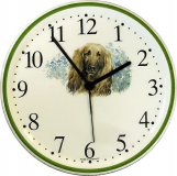 Keramik Wanduhr Artline Hund Uhr Aphgane Grünrand, Quarzuhr