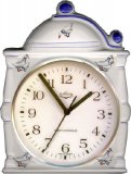 Keramik Kaffeemühlen Uhr Gänse Blauzierung handbemalt Funkuhr