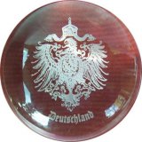 Kristall Briefbeschwerer, rund, Deutschland Adlerwappe