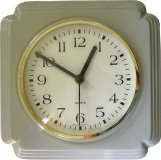 Keramik Küchenuhr Artline Taubengrau glänzend Funkuhr