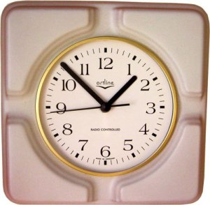 Keramik Küchenuhr "hellorange" Zweischichtmetallik Funkuhr