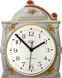Keramik Kaffeemühlen Uhr "Orangenblumen" Funkuhr
