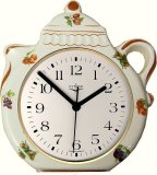 Keramik Kaffeekannen-Uhr Artline Beeren braun Braunzierung Funku