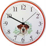 Hund Uhr Jack-Russel Terrier Rotrand Keramik Quarzuhr