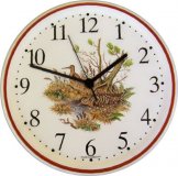 Keramik Wanduhr (Motiv Wildvogelpaar)
