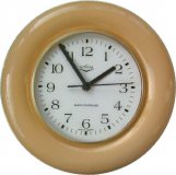 Keramik Wanduhr beige-hellbraune Funkuhr