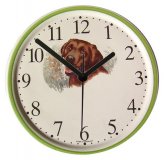 Hund Uhr Chokolade-Labrador Grünrrand Keramik Quarzuhr