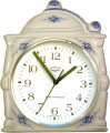 Keramik Kaffeemühlen Uhr "Hellblaue Blumen" Funkuhr