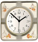 Keramik Küchenuhr "Gemüse" Champion-Knoblauch handbemalt Quarzuh