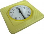 Keramik Küchenuhr viereckig Gelb Gelblünette Quarzuhr