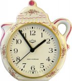 Kaffeekannen Pink-Gold Blumen Artline Keramik Funkuhr