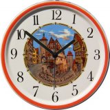 große runde Uhr Motiv Rothenburg handgemalter Rand Quarzuhr