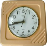 Keramik Küchenuhr viereckig beige glänzend Funkzuhr