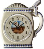 Keramik Souvenir Uhr Motiv Bierkrug Hamburg Quarzuhr