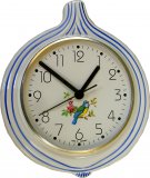 Keramik Küchenuhr Zwiebelform Vogel sortiert Blau- bzw. Grüzieru