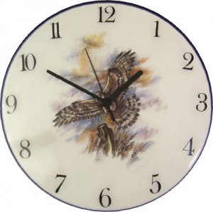 Keramik Tiermotiv Uhr Fliegender Adler groß Quarzuhr
