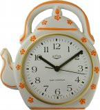 KeramikTeekannen-Uhr Orangenblumen Funkuhr