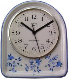 Keramik Küchenuhr "Verity" Blaue Blumen, Blau Rand Funkuhr