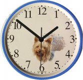 Keramik Hund Uhr Yorkshire Blaurand, Qiarzuhr