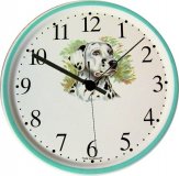 Keramik Wanduhr (Motiv Dalmatiner),Beigesrand, Quarzuhr