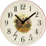 Keramik Wanduhr Hühner mit Küken am Bauerhof Quarzuhr