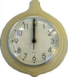 Keramik Küchenuhr "Zwiebelform Hellgrau" Quarzuhr