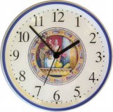 Keramik Wanduhr "Lila Krug mit Apfel"