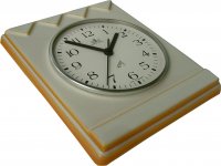 Keramik Küchenuhr hellbraun Zweischichtglasur Funkuhr