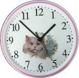 Keramik Wanduhr (Motiv Perserkatze) Pinkrand