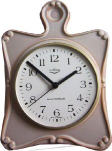 Keramik Küchenuhr Artline hellbraun Zweischichtglasur Funkuhr