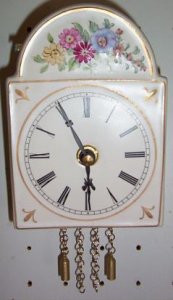 Ceramic Black Forest Clock Flowers, Quartz