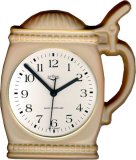 Keramik Bierkrug-Uhr beige zweischichtglasur Funkuhr