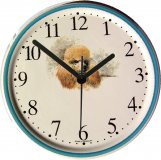 Hund Uhr Motiv Pudel Türkisrand Keramik Quarzuhr