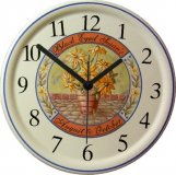 Keramik Wanduhr "Black Eyed Susan's"Blumentopf, Quarzuhr