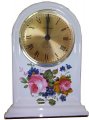 Kaminuhr Bogenform Chippendale Rosen, Gold