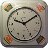 Keramik Küchenuhr Artlein orangeo-grün Tapetendekor Funkuhr