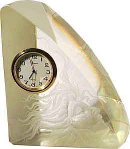 Optische Kristall Uhr, Mucha Kopf