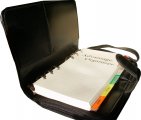 Organiser schwarz gepresster Leder A6 Einlagen 2021
