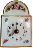 Porzellan Wanduhr Schwarzwalduhr Rosen in Handarbeit Quarzuhr